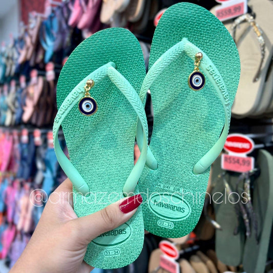 Havaianas Slim Gloss FC + Pingente Olho Grego - Armazém dos Chinelos  