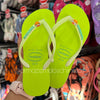 Havaianas Slim Glitter neon + pingente emoji (chorando de rir)