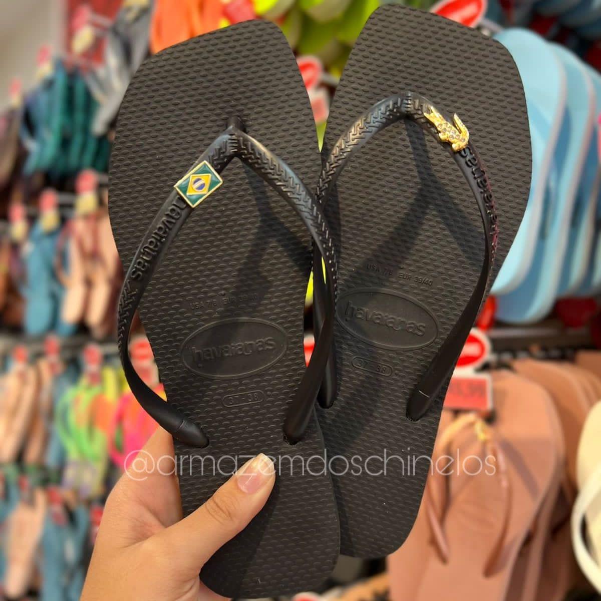 Havaianas Slim Square + PINGENTE JACARÉ E BRASIL - Armazém dos Chinelos  