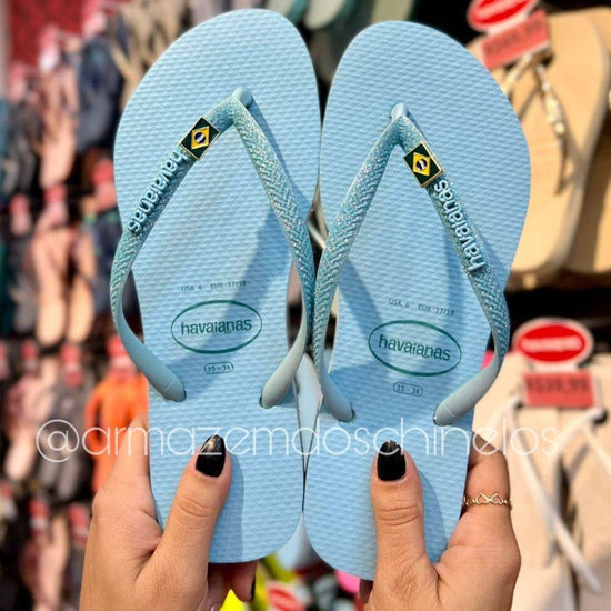 Havaianas Slim Glitter Neon + Pingente Brasil - Armazém dos Chinelos  